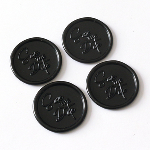 Venta al por mayor pegatinas de sello de cera logotipo personalizado y sellos de cera de color negro con GUARDAR la fecha - Product Image 4