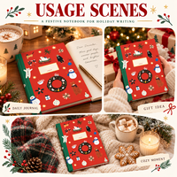 Carnet à couverture rigide personnalisé, journal de Noël avec pages lignées, couverture imprimée mignonne et festive, cadeau de Noël, carnet pour écrire