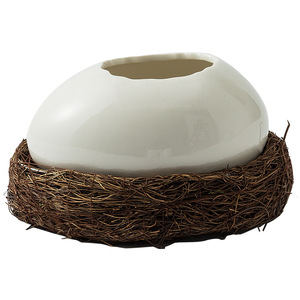 Bol à dessert en nid d'oiseau, bols en céramique en forme de coquille d'œuf, assiette de service, assiettes à dîner, <span class=keywords><strong>plat</strong></span> à glace sèche, bol à soupe, assiette à fruits, pot de fleurs, vase - Product Image 6