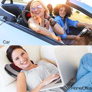 Neck back <b>shoulders</b> buttocks waist massager heated car <b>pillow</b> shiatsu vibration headrest cervical spine support headrest - Product Image 5