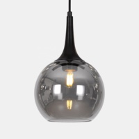 Lustres suspendus en verre gris fumé pour îlot de cuisine, lampe suspendue pour table, lampes décoratives d'intérieur pour restaurant