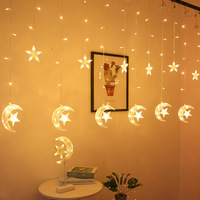2.5m Étoile Lumière de Chaîne Décorative Maison Fête LED Lune Fenêtres Décoration Étoile En Forme De Cordes Lumières De Rideau De Noël