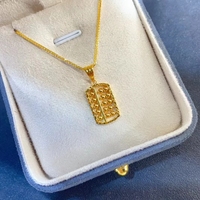 Collier pendentif boulier en or pur de style chinois en or 18 carats au750 chaîne en or véritable