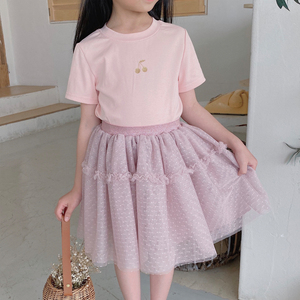 2023 Summer Girls' Clothing Sets Cotton T Shirts Top+Net <strong>Tutu</strong> Skirt 2PCS Suit Princess Baby Kids Children Clothes - Product Image 6
