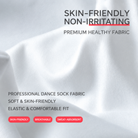 Chaussettes de danse classique pour filles 90D avec design en velours à la partie intime, en Spandex/Coton