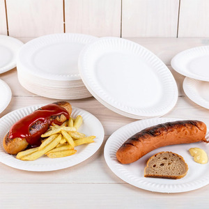 <span class=keywords><strong>Assiette</strong></span> <span class=keywords><strong>en</strong></span> <span class=keywords><strong>carton</strong></span> blanc de qualité alimentaire 6/7/9 pouces avec logo personnalisé et couleur personnalisée - Product Image 5