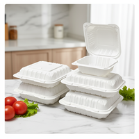 Contenants jetables pour restaurant, assiettes en plastique, boîtes à salade à 3 compartiments, boîtes alimentaires écologiques à emporter avec couvercles