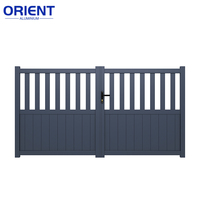 Puerta Automática Moderna de Aleación de Aluminio con Control Remoto, Puerta Corredera y Abatible para Entrada de Vehículos, Valla para Propiedades, Puerta de Entrada de Aluminio