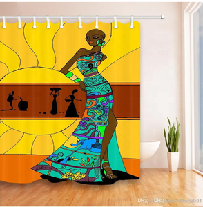 180*180cm rideaux <span class=keywords><strong>de</strong></span> bain imperméables méditerranéens coquillages <span class=keywords><strong>de</strong></span> <span class=keywords><strong>plage</strong></span>/dessin animé distinctif personnalisé <span class=keywords><strong>motif</strong></span> femme africaine salle <span class=keywords><strong>de</strong></span> bain <span class=keywords><strong>douche</strong></span> - Product Image 2