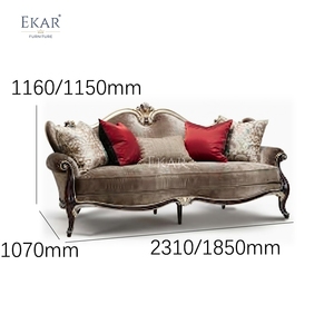 Canapé en velours sculpté à la main <span class=keywords><strong>Marquis</strong></span> Royale - Canapé <span class=keywords><strong>de</strong></span> salon classique français <span class=keywords><strong>de</strong></span> luxe |   EKAR FURNITURE - Product Image 6