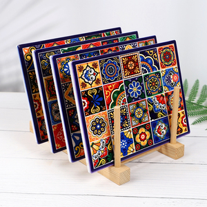 Posavasos y Salvamanteles <span class=keywords><strong>de</strong></span> Cerámica con Diseño Clásico Impresos con UV, Directo <span class=keywords><strong>de</strong></span> Fábrica, Forma Rectangular, Ecológicos, con Asa <span class=keywords><strong>de</strong></span> <span class=keywords><strong>Corcho</strong></span> - Product Image 4