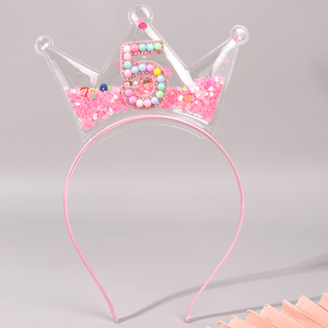Serre-tête Couronne d'Anniversaire Rose Mignonne pour Filles, Diadème Scintillant avec Chiffre et Paillettes, Accessoire Cheveux Cadeau Fête d'Anniversaire - Product Image 1