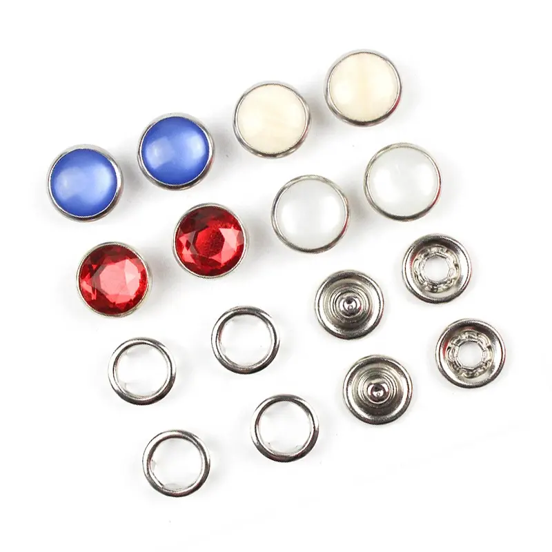 Bouton de fixation bijoux en perles et diamant, 10 pièces, boutons pression décoratifs
