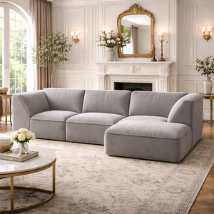 Divano in schiuma compressa a forma di L, senza struttura in legno, chaise longue di alta gamma, <span class=keywords><strong>set</strong></span> divani di lusso - Product Image 1