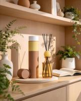 Diffuseur à bâtonnets en verre ambré 8,5 oz grande capacité, parfum Orange Sanguine Pamplemousse, Décoration d'intérieur