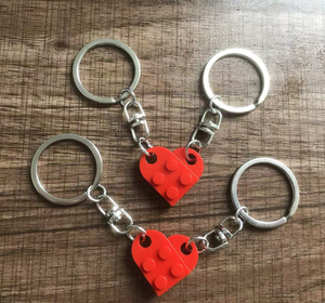 Llavero de Corazón para Parejas, Novios, <span class=keywords><strong>con</strong></span> Diseño de Ladrillo, Ecológico, Personalizable, al por Mayor - Product Image 1