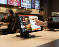 Layar Digital Signage Iklan All-in-One 15,6 Inci Model Meja, Kecerahan Tinggi, Layar Sentuh, Dilengkapi CMS