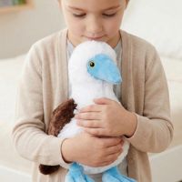 Peluche pour animaux de compagnie sur le thème des oiseaux marins, adorable poupée en peluche douce et moelleuse de type manguette bleue, jouet quotidien pour animaux de compagnie