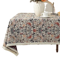 Nappe carrée tricotée florale moderne personnalisée avec décor haut de gamme pour salon et banquet de mariage