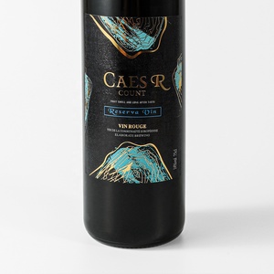 <span class=keywords><strong>Matte</strong></span> varnished 3D dập nổi nhãn rượu vang tùy chỉnh thiết kế logo vàng lá dập nổi nhãn rượu vang cho chai thủy tinh - Product Image 2