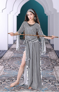 Encantador y Exquisito Vestido Largo Baladi con Bordado de Lentejuelas, Traje de 3 Piezas para Danza <span class=keywords><strong>del</strong></span> Vientre - Product Image 4