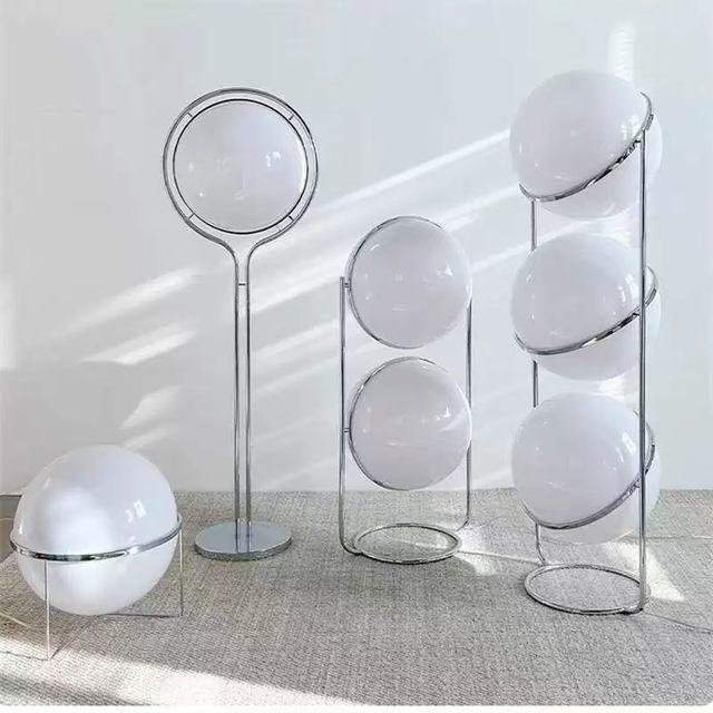 Luxury Iron E27 Decoration Floor Lights Modern Home Decor Glass Opal Ball LED Floor Lamp, CE RoHS