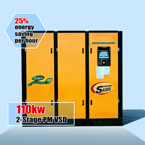 Kompresor PM Dua Tahap 110 kW  Efisiensi Energi Kelas 1  PMSM  Kontrol Kecepatan VFD, Sistem Pendingin Efisiensi Tinggi - Product Image 1