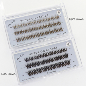 Extensions <span class=keywords><strong>de</strong></span> <span class=keywords><strong>Cils</strong></span> DIY à Logo Personnalisé, Vente en Gros, Faux <span class=keywords><strong>Cils</strong></span> en Touffes Bande Complète, Auto-Adhésifs sans Colle - Product Image 2