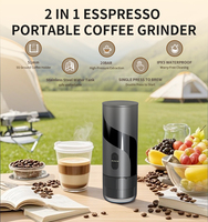 Mini machine à café portable à capsules, rechargeable par USB, semi-automatique, en acier inoxydable 304 de qualité alimentaire, pour le camping et les voyages
