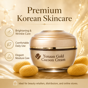 Crème pour le visage Yenaan Gold Cocoon, soie, séricine, hydratante, éclaircissante, raffermissante, soin coréen pour femmes, tous types de peau - Product Image 2