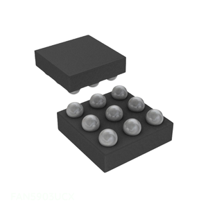 Composants électroniques : Circuit intégré de gestion de l'alimentation (PMIC) FAN5903UCX, régulateur de tension, convertisseur RF 3G, 1 sortie, 9W, WLCSP, UFBGA, en stock - Product Image 1