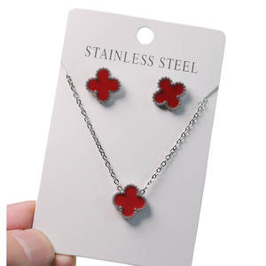 Оптовые продажи: Новинка <span class=keywords><strong>2026</strong></span> года – Самые продаваемые ювелирные наборы «Счастливый четырехлистный клевер», модные ювелирные комплекты для женщин - Product Image 5