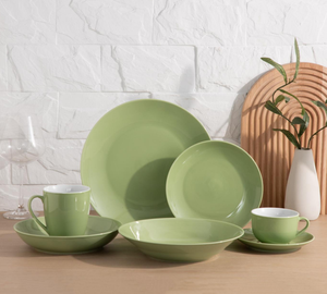 High Quality Solid Color Glaze New Bone China Dinnerware Set 18/24/48 Pieces <b>Ceramic</b> <b>Plates</b> Bowls Mugs Complete Tableware - Product Image 3