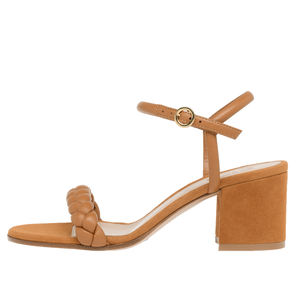 Elegantes Sandalias Trenzadas para Mujer con Punta Abierta, Tacón Grueso y Correa en el Tobillo, para Verano, Otoño y Primavera, para Exteriores - Product Image 1