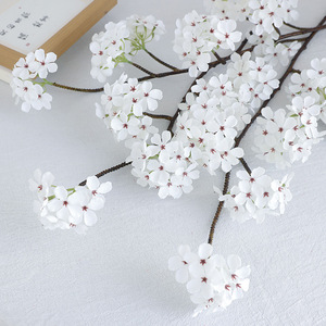 Artificial Pear Blossom <b>Branches</b> White Silk Flowers High Simulation Oriental Style Wedding Home Decor Props - Product Image 4