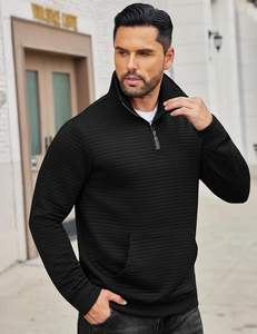 Felpe con cappuccio da uomo su misura all'ingrosso oversize un <span class=keywords><strong>quarto</strong></span> di una felpa con cerniera 320 grammi di cotone Unisex felpe - Product Image 1