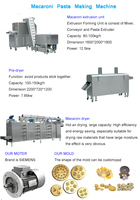Ligne de production italienne 100kg 200kg Macroni Spaghetti Pasta Macaroni Make Extruder Machine entièrement automatique