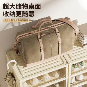 Arnoshin Foldable Double Row <b>Shoe</b> <b>Rack</b> Multi Layer Transparent <b>Storage</b> Dustproof Moisture Proof <b>Shoe</b> Cabinet Simple <b>Storage</b> - Product Image 4