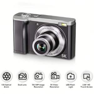 Cámara Infantil con Pantalla IPS Giratoria de 2.8 Pulgadas, Sensor CMOS HD de 48MP, Videocámara Digital, Fotografía DSLR 5K, Zoom de 7.1x-16x, Cámara de Juguete - Product Image 3