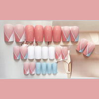 Faux ongles imprimés réutilisables faits à la main de luxe de haute qualité Longs ongles en acrylique personnalisés à presser sur les ongles artificiels