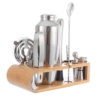 Accessoires de bar en gros, équipement français haut de gamme, ensembles de bar de 700 ml, 10 pièces, outils de bar en acier inoxydable, doseur, shaker à cocktails