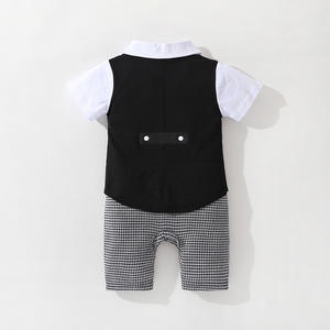 Ensembles de vêtements <span class=keywords><strong>pour</strong></span> bébés, vêtements <span class=keywords><strong>pour</strong></span> enfants de 3 à 18 mois, combinaison formelle <span class=keywords><strong>pour</strong></span> gentleman, noir et blanc, manches courtes, <span class=keywords><strong>barboteuse</strong></span>, smoking <span class=keywords><strong>pour</strong></span> bébé garçon, BBRS-001 - Product Image 5