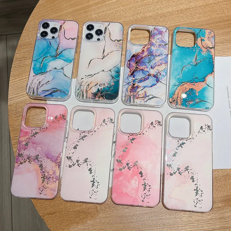 New Luxury Custom Glossy Marble Pattern Phone Case For Iphone 14 13 12 11 Pro Max Shockproof Bumper Back case