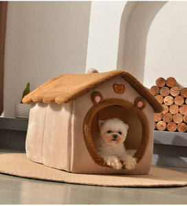 Cama plegable para perros y gatos, cálida para invierno, tipo <span class=keywords><strong>nido</strong></span>, cesta, cueva, sofá, para mascotas pequeñas y medianas, productos para mascotas - Product Image 5
