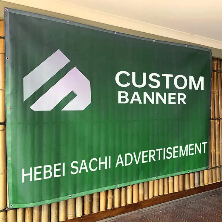 Außenwand werbung PVC Vinyl Banner Benutzer definierte Zeichen Banner druck mit Metall ösen und hängendem Seil