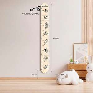 Tableau de mesure de hauteur personnalisé pour enfants 2025 – Règle murale en bois pour la croissance, idéal pour la décoration de chambre et de salle de jeux - Product Image 3