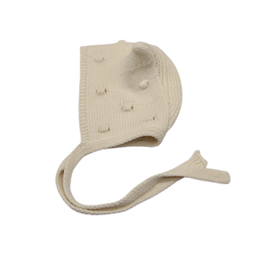 Tùy Chỉnh 100% Cotton Mùa Đông Beanie Cho Trẻ Sơ Sinh Cô Gái Làm Bằng Tay Mũ Dệt Kim Ấm Áp Với Mèo Tai Thiết Kế Cho Ngoài Trời Mặc - Product Image 2