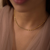 Collar de Cadena de Acero Inoxidable QISEN, Resistente al Deslustre y al Agua, Acero Inoxidable 316L, Oro PVD de 18K, Joyería Minimalista para Mujer
