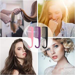 Pettine Districante a Denti Larghi Personalizzabile Shengyuan per Parrucchieri, Barbieri e Saloni, con Manico in Plastica e Gancio per Bagno e Doccia - Product Image 5