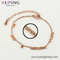 77390 xuping bijoux lettre A bijoux en acier inoxydable mode élégant niche design ins luxe liquidation vente bracelet